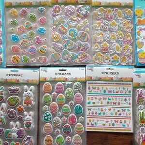 5 Sheets of Colorful Easter Stickers Set